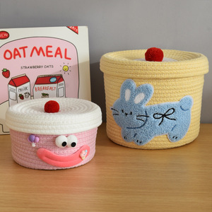 Panier de rangement créatif pour bureau, organisateur de collations et de petits objets, panier en tissu tressé pour la maison et le salon - Product Image 3