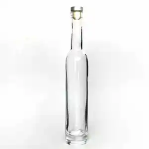 Botellas de vino背の高いシリンダーカスタムスーパーフリントガラスボトルウイスキー用750mlガラス瓶キャップ付き酒用