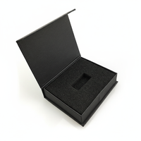 Boîte cadeau noire mate personnalisée de luxe avec fermeture magnétique, écologique, réutilisable, insert en mousse personnalisé, impression quadricolore