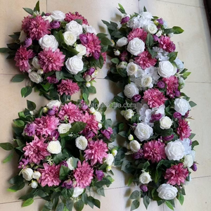 Coronas de Flores de Tela Baratas al por Mayor para Funerales, Corona de Rosas Artificiales Abiertas para Decoración Funeraria de Pascua - Product Image 2