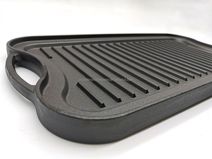 <span class=keywords><strong>Plaque</strong></span> chauffante en fonte antiadhésive réversible avec poignées pour barbecue - Product Image 6