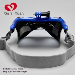 Komfortable Vollgesichts-Schwimm brille aus gehärtetem Glas Schnorchel Anti-Fog Elastic Stirnband Scuba Schnorchel abenteuer - Product Image 5