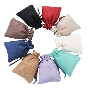 Sacs pliables en chanvre et jute naturels avec cordon de serrage, couleur et logo personnalisés pour cadeaux promotionnels - Vente en gros - Product Image 1