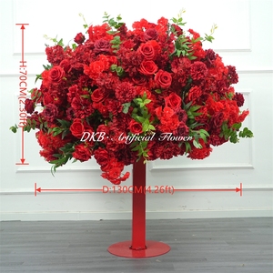 DKB Bola de Flores de Rosa Roja Personalizada para Boda, Centro de Mesa de Flores Artificiales para Decoración de Fiestas de Boda - Product Image 2