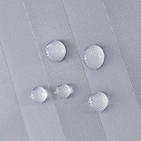 Rideau de douche en polyester rayé gris classique épaissi bain imperméable oeillets décoratifs en acier inoxydable