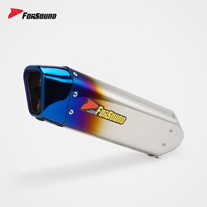 Tubo de Escape para Motocicleta Kawasaki <span class=keywords><strong>Ninja</strong></span> 400, Color Azul Quemado, Silenciador Deslizable, <span class=keywords><strong>Precio</strong></span> de Fábrica Forsound - Product Image 1