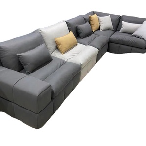 Juego de Sofás Seccionales Modernos de Tela, <span class=keywords><strong>Sofá</strong></span> Esquinero Económico, Muebles para Sala de Estar con Reposapiés - Product Image 1
