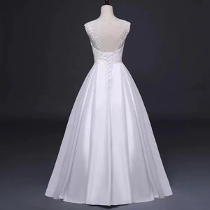 Abito da Sera Corto da Donna, Nuovo Elegante Stile Socialite in Raso Bianco, Design Francese Leggero per <span class=keywords><strong>Matrimonio</strong></span> - Product Image 4