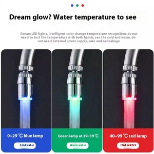 Aérateur à LED intelligent à changement de couleur Contrôle de température Robinet d'eau chaude et froide jetable Robinet <span class=keywords><strong>lumineux</strong></span> Fournitures de toilette pour le bain - Product Image 3