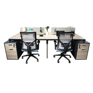 Büromöbel kostengünstiger personalisierter Arbeitsplatz 4-Personen-Sitzplatz Bürorbeitsplatz-Tisch großer Personalschreibtisch