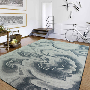 Decoración de interiores de alta gama, sala de estar hecha a mano, alfombra de seda y lana suave de lujo gris para villa - Product Image 2