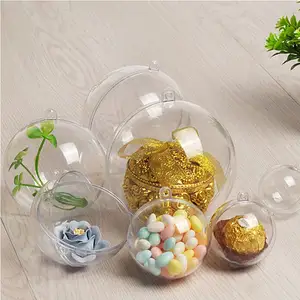 12CM trasparente albero di natale appeso palla natale regali di capodanno palline Decorative riempibili in plastica trasparente