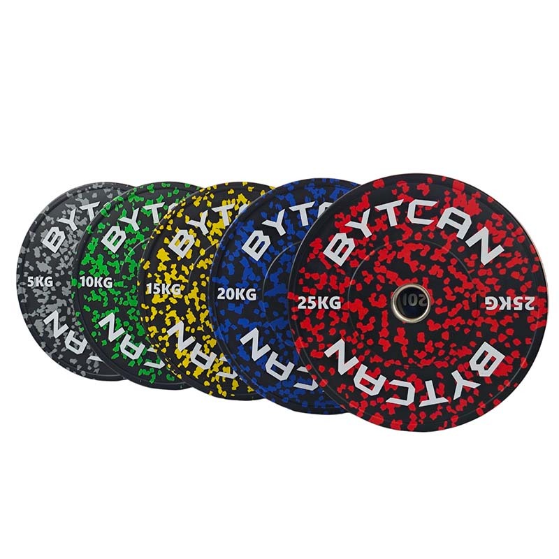BYT TBB-F Steel Camouflage Bumper Plates 20kg Barbell Portable Rubber Coated Unisex Weight Lifting Equipment for Training
