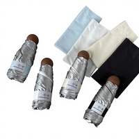 Parapluie pliant ultra-léger portable en fer argenté, protection UV double usage soleil/pluie, format capsule, vente en gros, réduction 50%