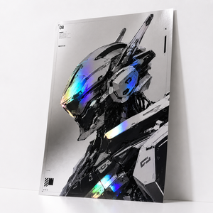 Affiche d'art personnalisée en feuille d'argent, impression anime/<span class=keywords><strong>manga</strong></span>, impressions holographiques métalliques, illustration Mecha <span class=keywords><strong>Expo</strong></span>, affiches Holo Fanart - Product Image 4