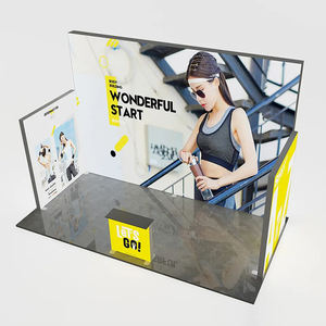 Profil en aluminium Portable professionnel personnalisé Double face tissu boîte à lumière Textile stand stand nouveau produit en forme de Rectangle - Product Image 3