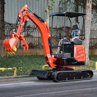 Excavator Mini Hidrolik 2 Ton Populer dengan Roda Karet, Mesin Inti yang Kuat, Penggali Berat