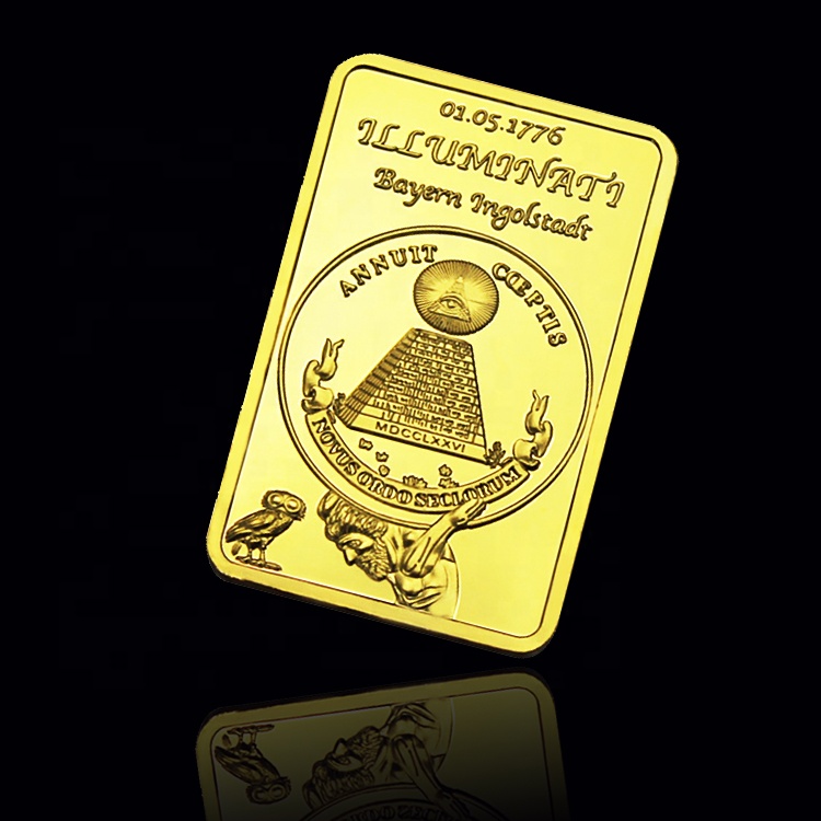 FS-Craft Freimaurer Freimaurer Symbol Ornat Mason Geschenk Gold Clad 24 Karat Pure Gold Bullion Bar