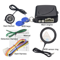 Système d'Alarme de Voiture 12V avec Bouton de Démarrage et Arrêt Moteur, Verrouillage RFID, Allumage sans Clé et Antivol