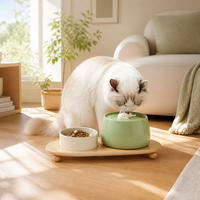 Fontaine à eau manuelle en céramique de 850 ml pour animaux de compagnie, distributeur d'eau intelligent pour petits animaux avec système de circulation à charge