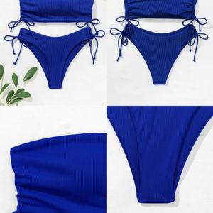ชุดว่ายน้ำรัดรูปคุณภาพสูงแบบปรับได้ เอวสูง บิกินี่เซ็กซี่สำหรับผู้หญิง ชุดบิกินี่แบบผูกเชือก ชุดชายหาด - Product Image 3