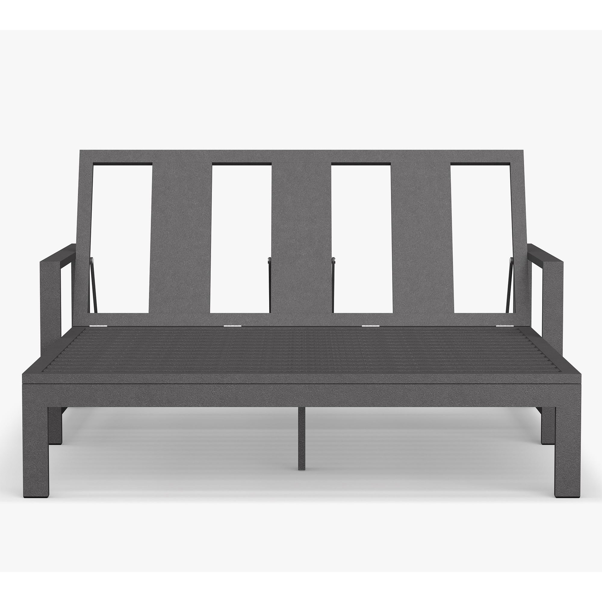 Easy cleaning patio daybed cheap hotel pool furniture aluminum double wheels metal outdoor sun loungers with cushion