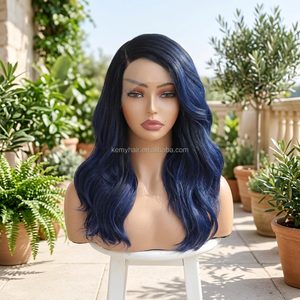 Nouveauté Perruques Lace Front synthétiques de haute qualité, couleur <span class=keywords><strong>Jazz</strong></span> ondulée naturelle, vente en gros de dentelle transparente bon marché - Product Image 4