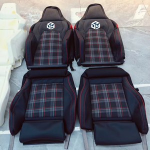 Housse de siège en cuir Nappa, ensemble complet, ajustement universel, housse de siège de voiture de luxe pour <span class=keywords><strong>Volkswagen</strong></span> GTI - Product Image 1