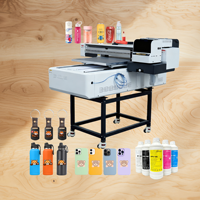 Mesin Printer UV Flatbed Multiguna Eizoulyn A1 Ukuran 0-200mm 6090 I3200 dengan Perangkat Rotary untuk Produk Silinder