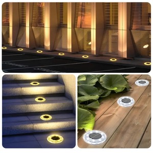 Lampe solaire Huichu Diamond à encastrer dans le sol, 8 LED, éclairage extérieur pour jardin, allée, étanche, lumière nocturne automatique - Product Image 4