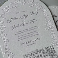 Carte de mariage personnalisée de luxe en typographie, invitations haut de gamme, carte postale textée en relief, liste de menu