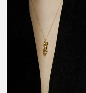Collier pendentif Yuncheng personnalisé en argent sterling 925 plaqué or épais 0,1 mm pour femme, motif Vénus - Product Image 3