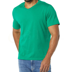 Camiseta de Manga Corta para Hombre, Ligera, de Color Sólido, Personalizada, con Cuello en V, Informal, de Secado Rápido, Transpirable, para Actividades al Aire Libre - Product Image 1