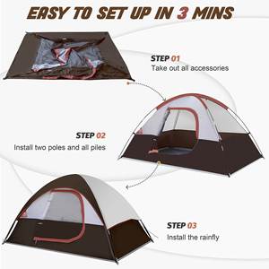 Carpa de Camping Automática de Doble Capa Oxford para 3-4 Personas, Impermeable, Protección Solar, a Prueba de Insectos, de Una Habitación, para las Cuatro Estaciones - Product Image 3