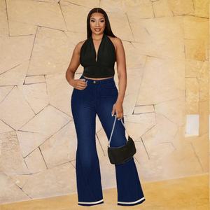 <span class=keywords><strong>Jegging</strong></span> en denim vieilli à taille haute pour femmes, jean skinny extensible déchiré de grande taille avec décoration de trou respirant - Product Image 3