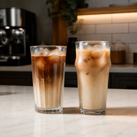 Verre à boire en verre transparent en gros pour café glacé, bière et eau, 280-580 mL OEM ODM