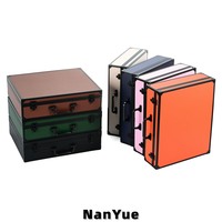 Boîte de présentation multifonctionnelle en aluminium avec logo personnalisé, insert en velours pour collection de vins et de bijoux, emballage pour salon professionnel
