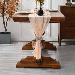 Chemin de table en coton étamine Technique tissée rustique pour décorations de fête d'hôtel de mariage à la maison bio élégantes - Product Image 3