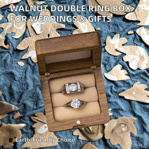 Caja de Joyería de Madera Maciza con Logotipo Grabado Personalizado, Almacenamiento Compacto y Portátil para Anillos, Pendientes, Collares y <span class=keywords><strong>Gemelos</strong></span> - Product Image 3