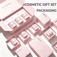 Boîte cosmétique rose en gros, boîte en papier rigide personnalisée pour les marques de soins de la peau de boutiques, avec support de conception