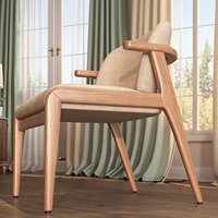 Chaise de bureau et de salle à manger confortable Dishi, en bois massif, avec un revêtement doux, pour la chambre à coucher, l'appartement, l'usage commercial et de loisirs