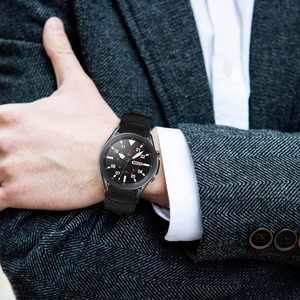 Pour Blissbands Bracelet en cuir en nylon de luxe pour hommes 20mm et 22mm Bracelets <span class=keywords><strong>Smartwatch</strong></span> en deux parties avec dégagement rapide - Product Image 4