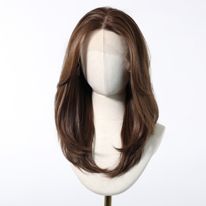 Tương lai sợi 13x6 ren trung bình màu nâu ombre chất lượng cao mịn sợi Bob tóc thẳng mềm mại và thoáng khí màu Ảnh Thật - Product Image 3