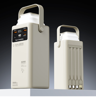 Batterie externe PD 30000mah 50000mah grande capacité avec cordon, lampe pliable, chargeur rapide, station de charge avec câbles