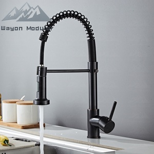 Robinet de <span class=keywords><strong>cuisine</strong></span> commercial noir mat Wayon avec douchette à ressort, <span class=keywords><strong>mitigeur</strong></span> intelligent à arc haute pour évier de <span class=keywords><strong>cuisine</strong></span> - Product Image 1