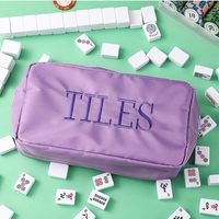 Sac de rangement coloré pour tuiles de Mahjong, étui de voyage imperméable, grande pochette de rangement brodée, sac de voyage portable, sac de rangement pour tuiles de Mahjong