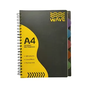 New Design 120 Sheets Lined 8Mm Format A4 Spiral Notebook With Great Price