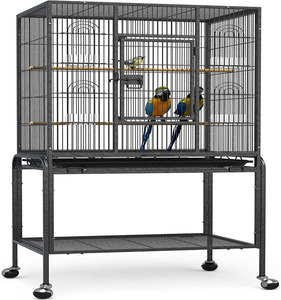 Cackatiel-jaula de hierro forjado para loros, canario, Pinzón, Lovebird, palomas, Quaker, color gris, Soporte rodante - Product Image 1