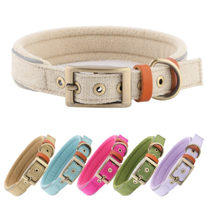 Trendige Stile Weiches Fleece-Futter Langlebige Metall-Gürtelschnalle Hunde-Halsband - Product Image 1