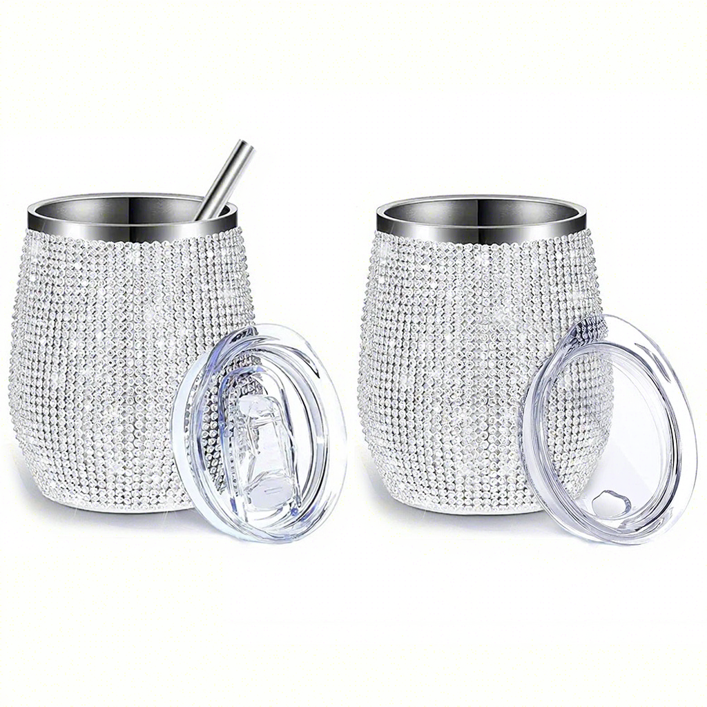 Mug argenté avec strass